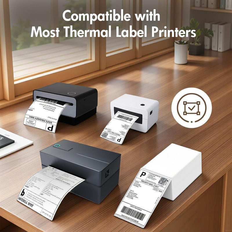 NULLTONEX Thermal Direct Shipping Labels - 4 x 6 inches Per Fanfold Labels - Pack of 500 Perforated Waterproof Tape for Small Business - Compatible for Zebra for Rollo - Image 4